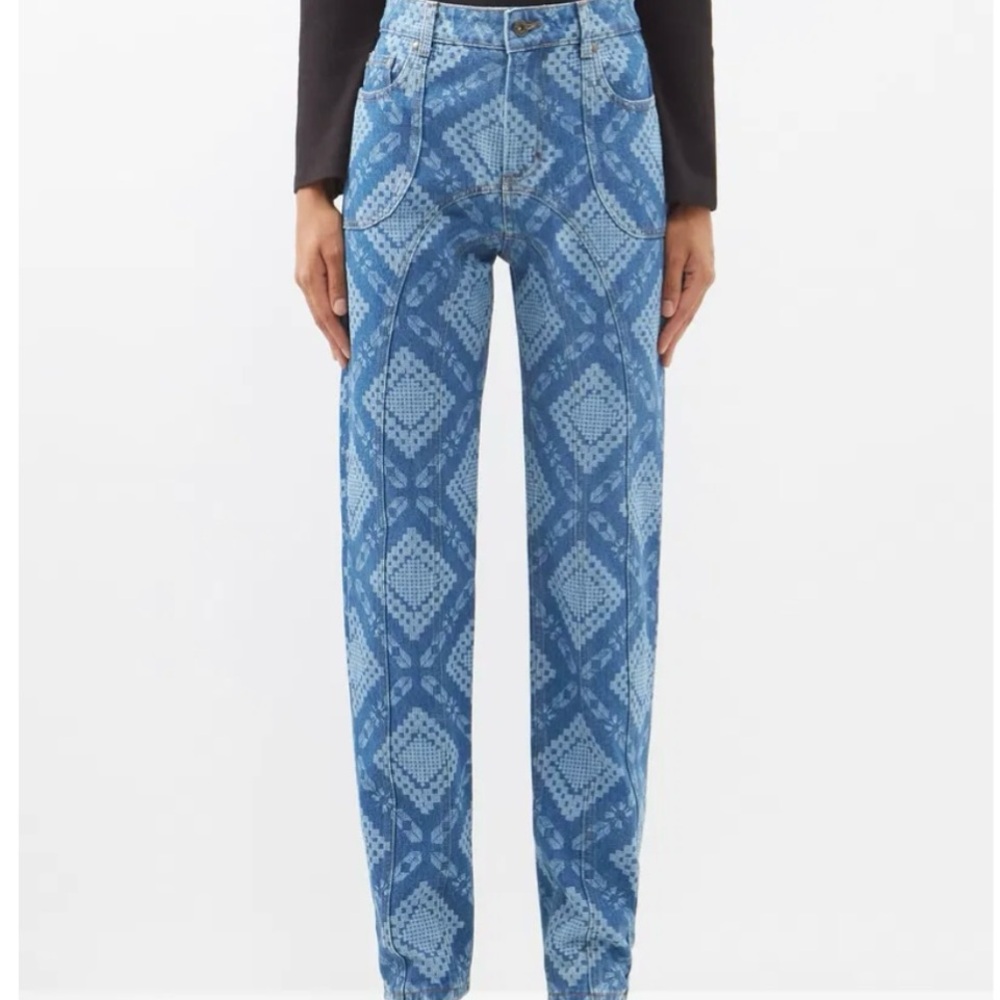 Ahluwalia Organic Cotton Gifty Laser Etched Jeans, size 30